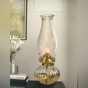 Oil Lamp Clear/Brass